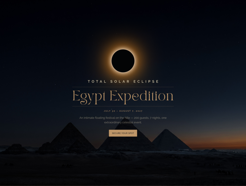 Total Solar Eclipse Egypt 2027 | Luxury Cruise Nile Expedition