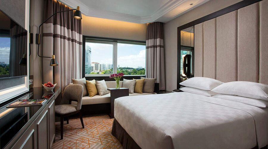 Guest room at the Orchard Hotel, Singapore